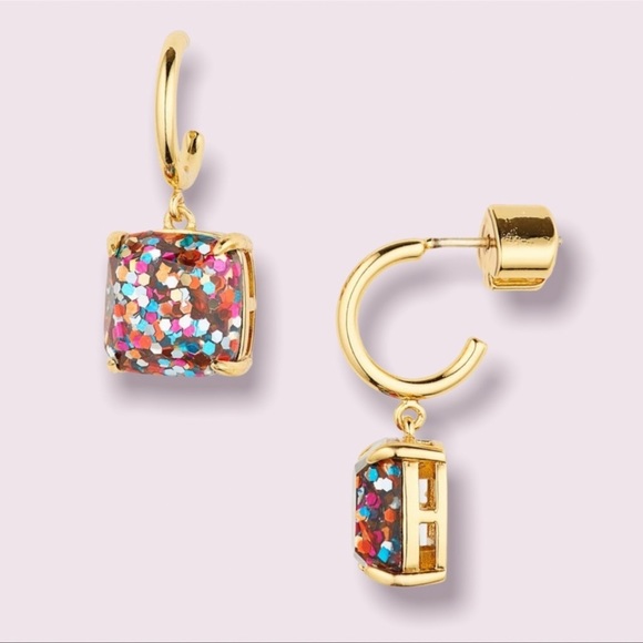 NWT! Kate Spade Small Glitter Huggie Hoop Earrings